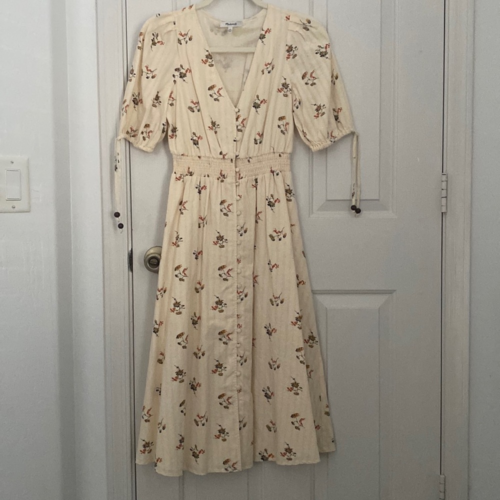 Madewell v-neck floral midi dress